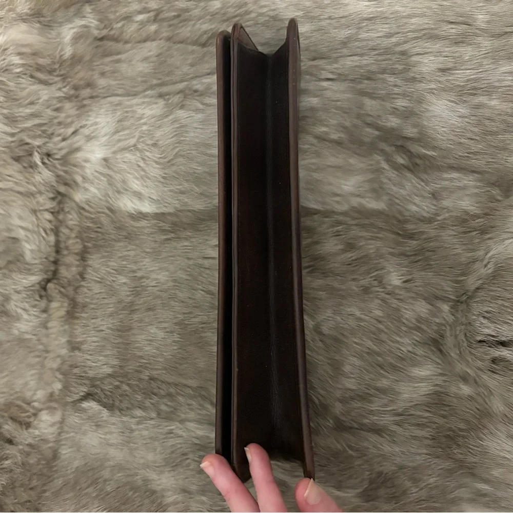 Authentic YSL Calf Hair Brown Leather Clutch Bag Yves Saint Laurent - Picture 9 of 15